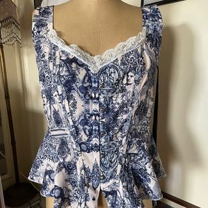 Renaissance Print Corset Top